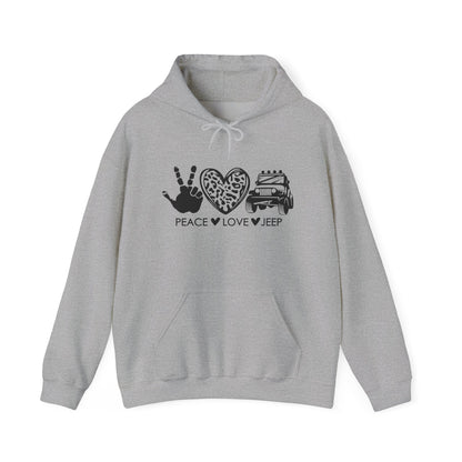 Jeep Peace Love Hoodie – Peace  Love  Jeep Graphic Sweatshirt