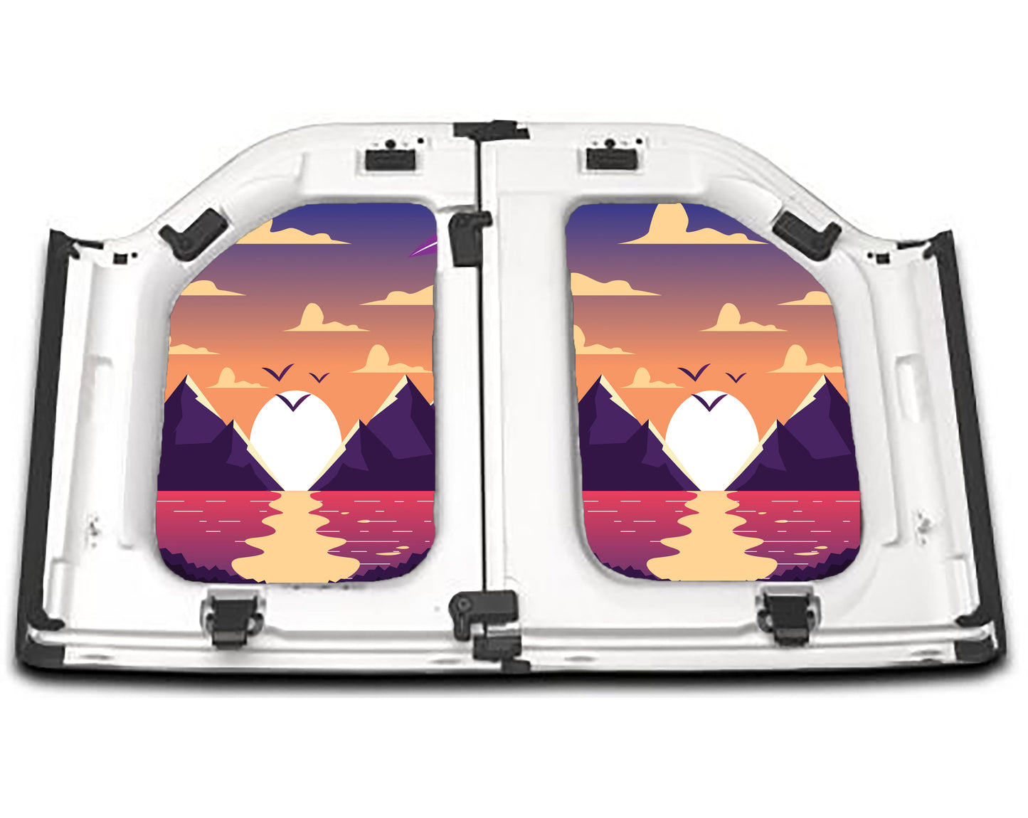 Cartoon Mountain Sunset