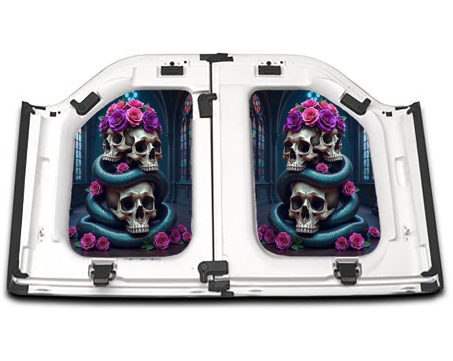 Floral Skulls with Snakes