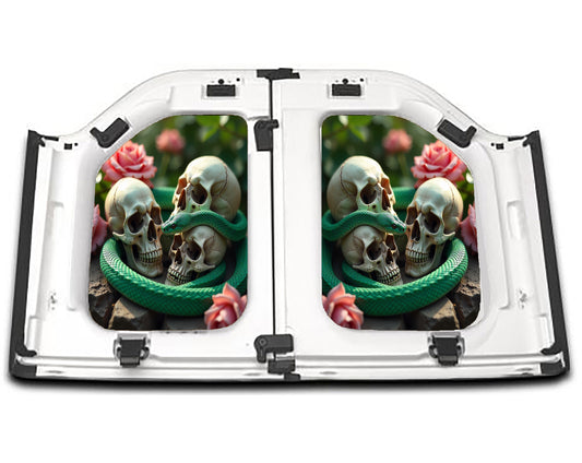 Skulls and Green Snake