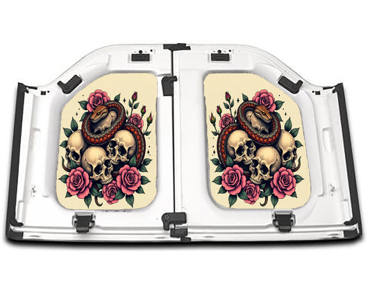 Skulls and flowers